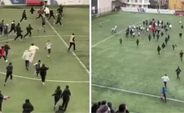 Görüntü Türkiye’den! Holiganlar sahaya girip 13 yaşındaki futbolculara saldırdı