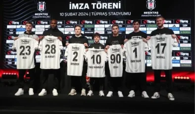 Beşiktaş’ta yeni transferler için imza töreni düzenlendi