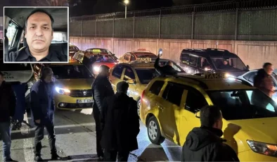 Öldürülen taksi şoförü için meslektaşlarından alkışlı protesto