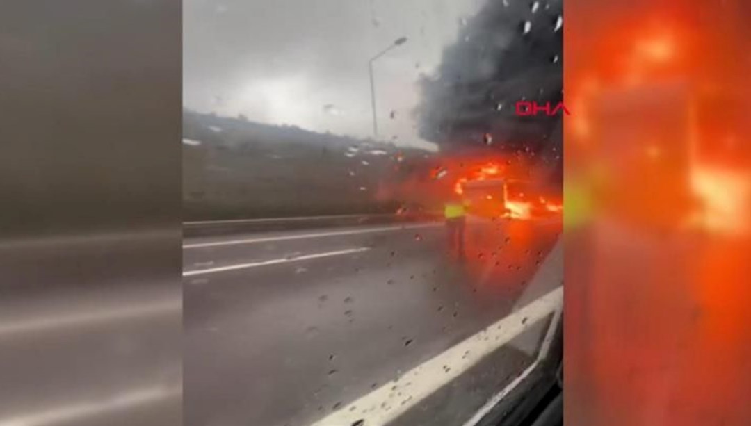 Yavuz Sultan Selim Köprüsü çıkışında TIR yangını